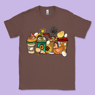 Chicken Coffee Cups Classic Tee Designed By Howdyjamesfarm