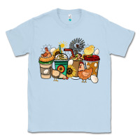 Dusty Blue Chicken coffee cups Classic Tee - HowdyJamesFarm