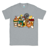 Heather Grey Chicken coffee cups Classic Tee - HowdyJamesFarm
