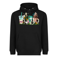Black cow coffee cups Heavyweight Hoodie - AdoDesignShop