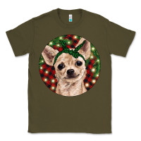 Army Green Christmas Chihuahua With Buffalo Plaid Classic Tee - RanaPortraitStore