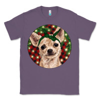 Lavender Christmas Chihuahua With Buffalo Plaid Classic Tee - RanaPortraitStore