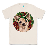 Natural Christmas Chihuahua With Buffalo Plaid Classic Tee - RanaPortraitStore