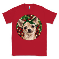 Red Christmas Chihuahua With Buffalo Plaid Classic Tee - RanaPortraitStore