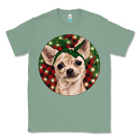 Sage Christmas Chihuahua With Buffalo Plaid Classic Tee - RanaPortraitStore