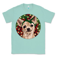 Seafoam Christmas Chihuahua With Buffalo Plaid Classic Tee - RanaPortraitStore