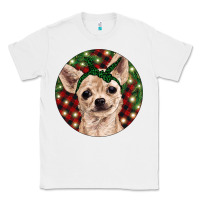 White Christmas Chihuahua With Buffalo Plaid Classic Tee - RanaPortraitStore