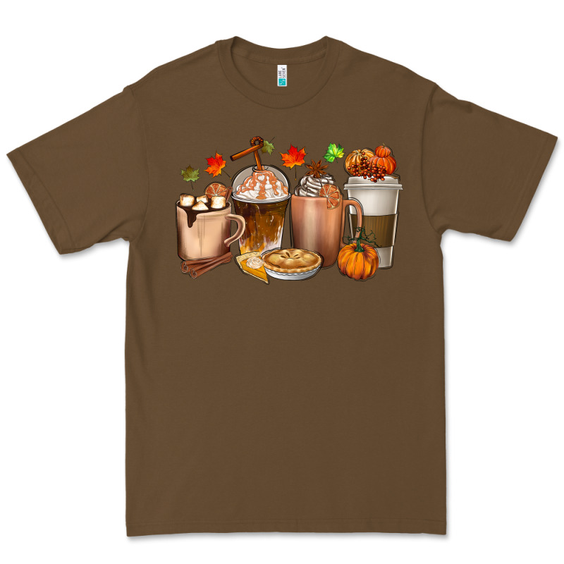 Pumpkin Spice Coffee Cups Premium Tee by texasbilliewilder | Teevron