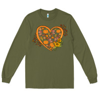 Army Green Western Autumn Heart Long Sleeve Tee - FaDigitalArtStudio