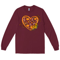 Burgundy Western Autumn Heart Long Sleeve Tee - FaDigitalArtStudio