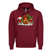 Burgundy Christmas choir gnomes Zipper Hoodie - BarkalooDesign