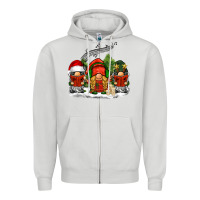 Dove Grey Christmas choir gnomes Zipper Hoodie - BarkalooDesign