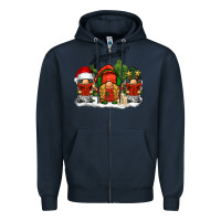 Navy Christmas choir gnomes Zipper Hoodie - BarkalooDesign