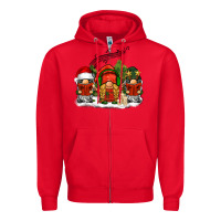 Red Christmas choir gnomes Zipper Hoodie - BarkalooDesign