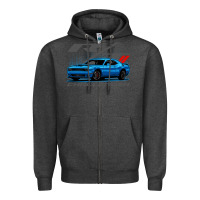 Charcoal Heather Blue Challenger RT T-Shirt Zipper Hoodie - maiPhamDesign