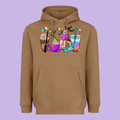 Lash Hustler Coffee Cups Heavyweight Hoodie Designed By Adodesignshop