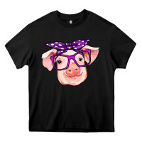 Black pig with bandana Heavy Core Tee - RanaPortraitStore