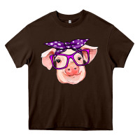 Chocolate Brown pig with bandana Heavy Core Tee - RanaPortraitStore
