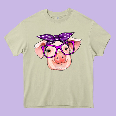 Pig With Bandana Heavy Core Tee Designed By Ranaportraitstore