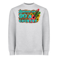 Heather Grey raised 90's country guitar cactus sunflower's Heavyweight Sweatshirt - Artiststas
