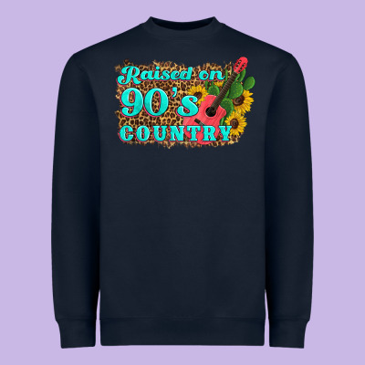 Raised 90's Country Guitar Cactus Sunflower's Heavyweight Sweatshirt Designed By Artiststas