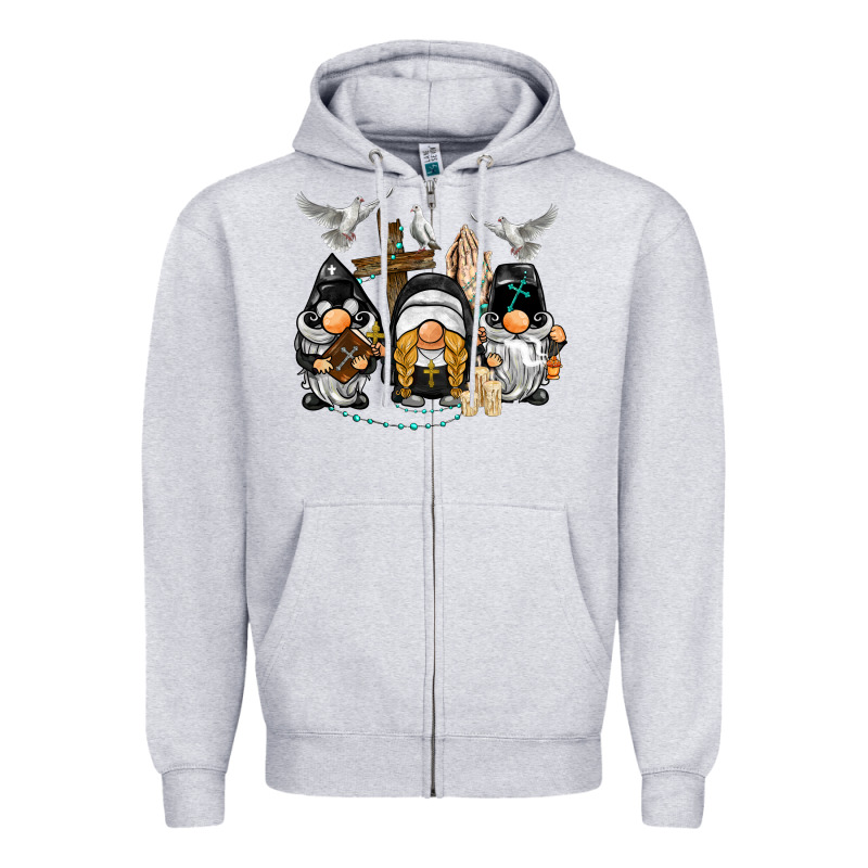 Pastor Nun Religious Gnome Zipper Hoodie by BarkalooDesign | Teevron