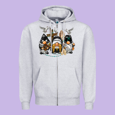 Pastor Nun Religious Gnome Zipper Hoodie Designed By Barkaloodesign