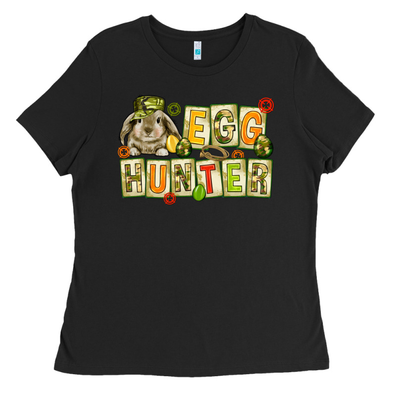 Egg Hunter With Camouflage Plate Letters Easter Ladies Tee by HowdyJamesFarm | Teevron