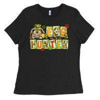 Black Egg hunter with camouflage plate letters Easter Ladies Tee - HowdyJamesFarm
