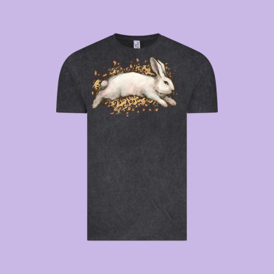 Bunny Rabbit Leopard Easter Day Vintage Tee Designed By Howdyjamesfarm