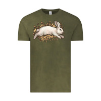 Vintage Olive Bunny Rabbit leopard Easter Day Vintage Tee - HowdyJamesFarm