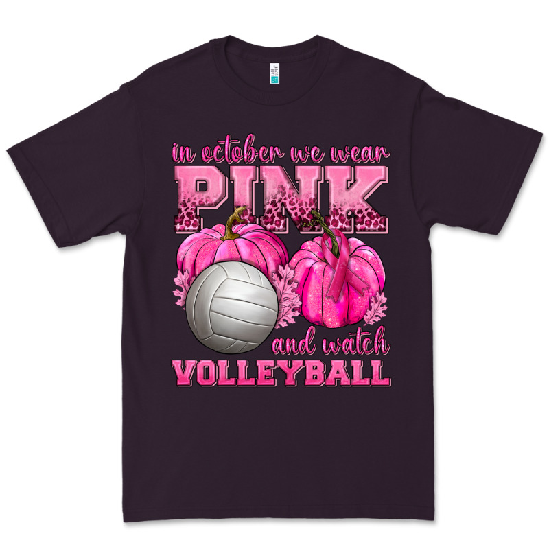 In October We Wear Pink And Watch Volleyball Premium Tee by texasbilliewilder | Teevron