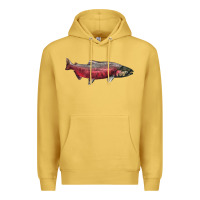 Antique Gold Chinook Salmon Fish Illustrations Premium Hoodie - LillyAllenDesigns