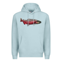 Blue Mist Chinook Salmon Fish Illustrations Premium Hoodie - LillyAllenDesigns