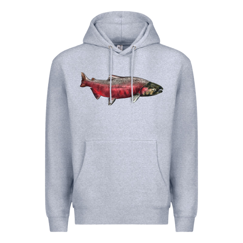 Chinook Salmon Fish Illustrations Premium Hoodie by LillyAllenDesigns | Teevron