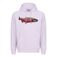Lilac Chinook Salmon Fish Illustrations Premium Hoodie - LillyAllenDesigns