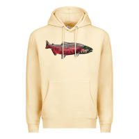 Pina Colada Chinook Salmon Fish Illustrations Premium Hoodie - LillyAllenDesigns