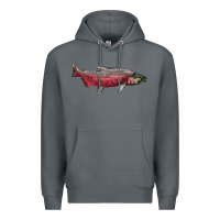 Rock Chinook Salmon Fish Illustrations Premium Hoodie - LillyAllenDesigns