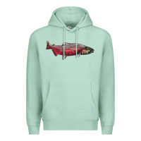 Seafoam Chinook Salmon Fish Illustrations Premium Hoodie - LillyAllenDesigns