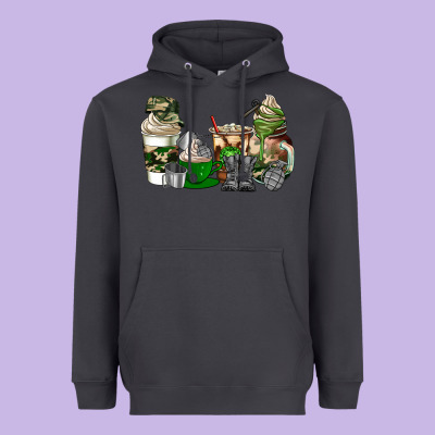Veteran Coffee Cups Heavyweight Hoodie Designed By Adodesignshop
