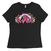 Black Cancer ribbon rainbow Cancer Awareness Ladies Tee - HowdyJamesFarm
