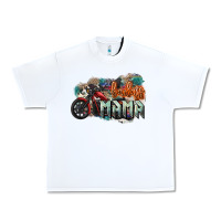 White Badass mama motorcycle mother's day Urban Heavy Tee - HowdyJamesFarm