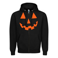 Black Halloween Pumpkin Face Gift Creepy Spooky Horror Zipper Hoodie - maiPhamDesign