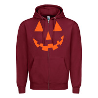 Burgundy Halloween Pumpkin Face Gift Creepy Spooky Horror Zipper Hoodie - maiPhamDesign