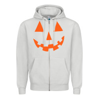 Dove Grey Halloween Pumpkin Face Gift Creepy Spooky Horror Zipper Hoodie - maiPhamDesign
