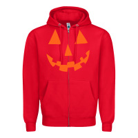 Red Halloween Pumpkin Face Gift Creepy Spooky Horror Zipper Hoodie - maiPhamDesign