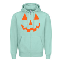 Seafoam Halloween Pumpkin Face Gift Creepy Spooky Horror Zipper Hoodie - maiPhamDesign