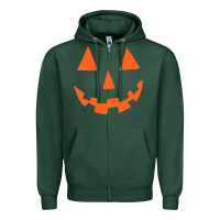 Sports Green Halloween Pumpkin Face Gift Creepy Spooky Horror Zipper Hoodie - maiPhamDesign