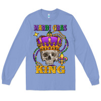 Colony Blue Skull Mardi Gras king Long Sleeve Tee - FaDigitalArtStudio