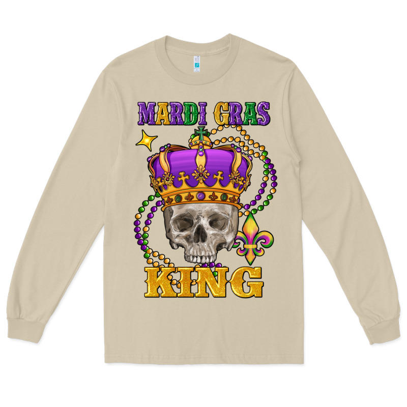 Skull Mardi Gras King Long Sleeve Tee by FaDigitalArtStudio | Teevron